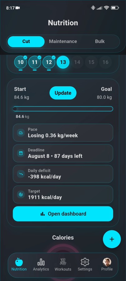 Calories and macros